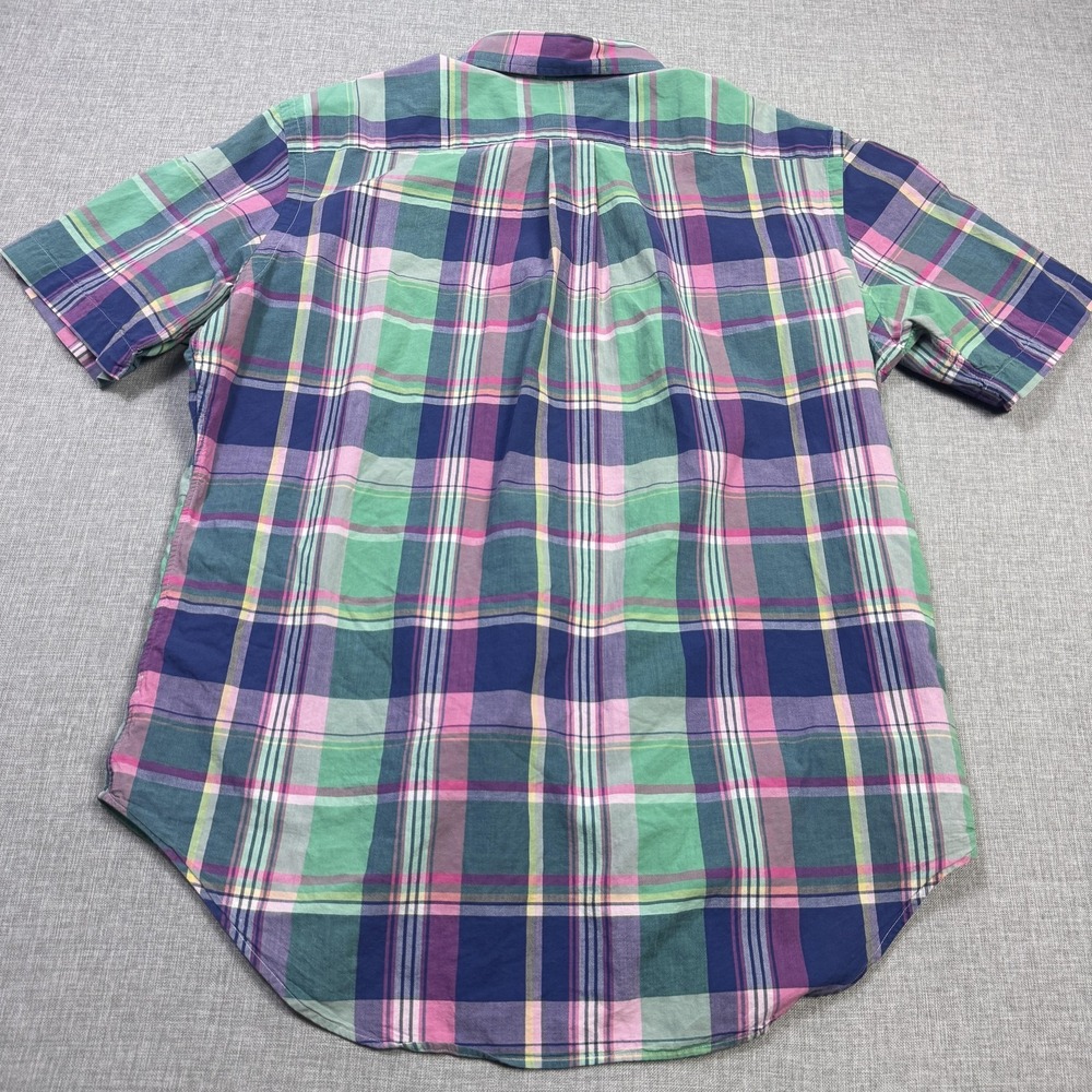 Ralph Lauren Madras Plaid  Short Sleeve Button-Down Shirt Mens Large Multicolor - Picture 6 of 9